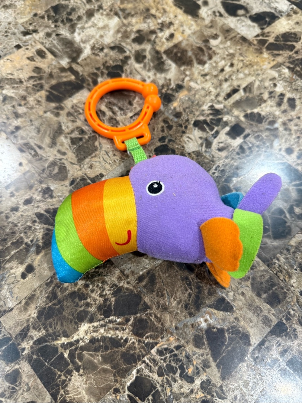 Colorful Plush Bord Baby Toy great for car seats Purple Bird
